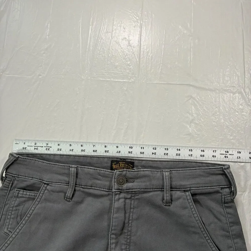 True Religion Jogger Mens 33 (36x33) Gray Denim Runner Relaxed Sport Drawstring